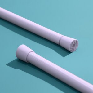 Yiannan Spring Tension Curtain Rod, Adjustable Heavy-Duty Metal Rod for Bathroom and Closet (White, 16-76 in) 3dvfc